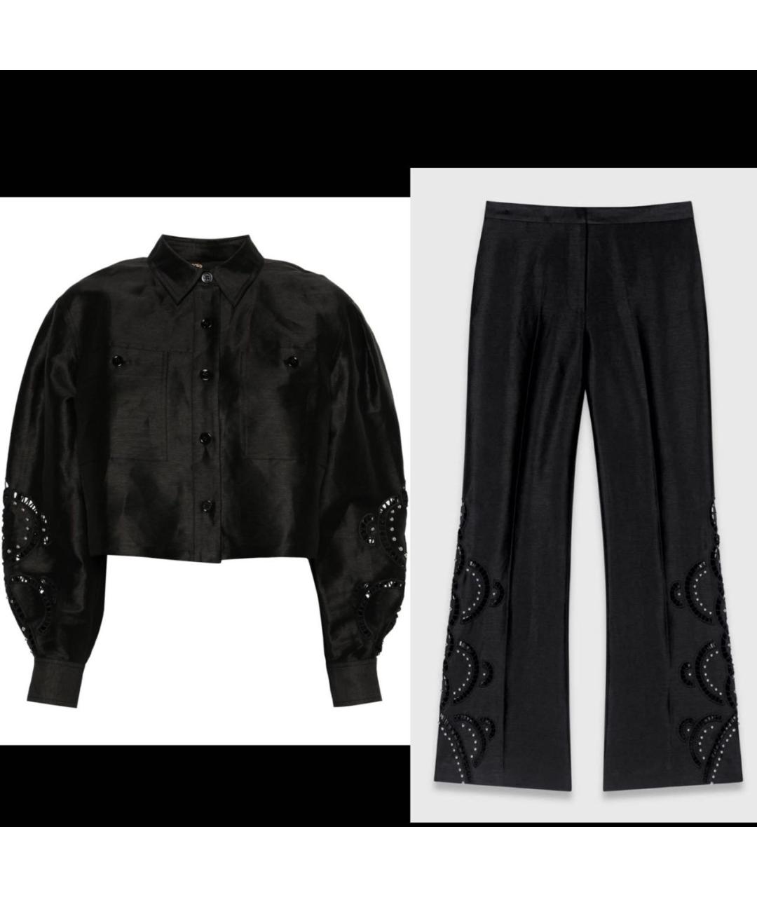 MAJE Черный льняной костюм с брюками, фото 9