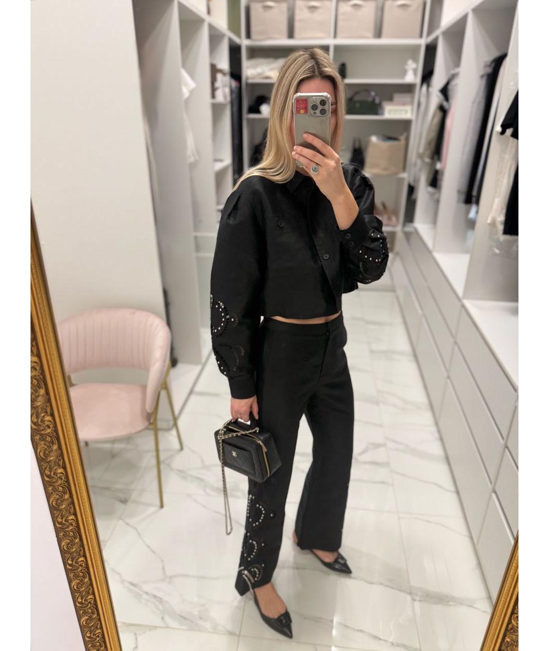 MAJE Черный льняной костюм с брюками, фото 8