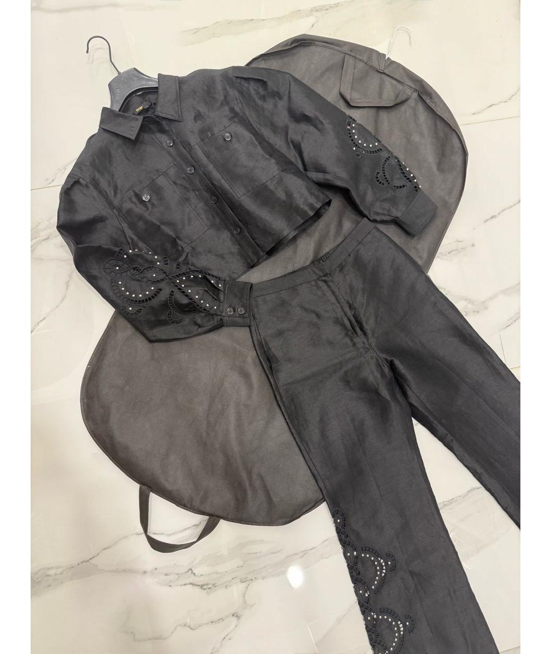 MAJE Черный льняной костюм с брюками, фото 4