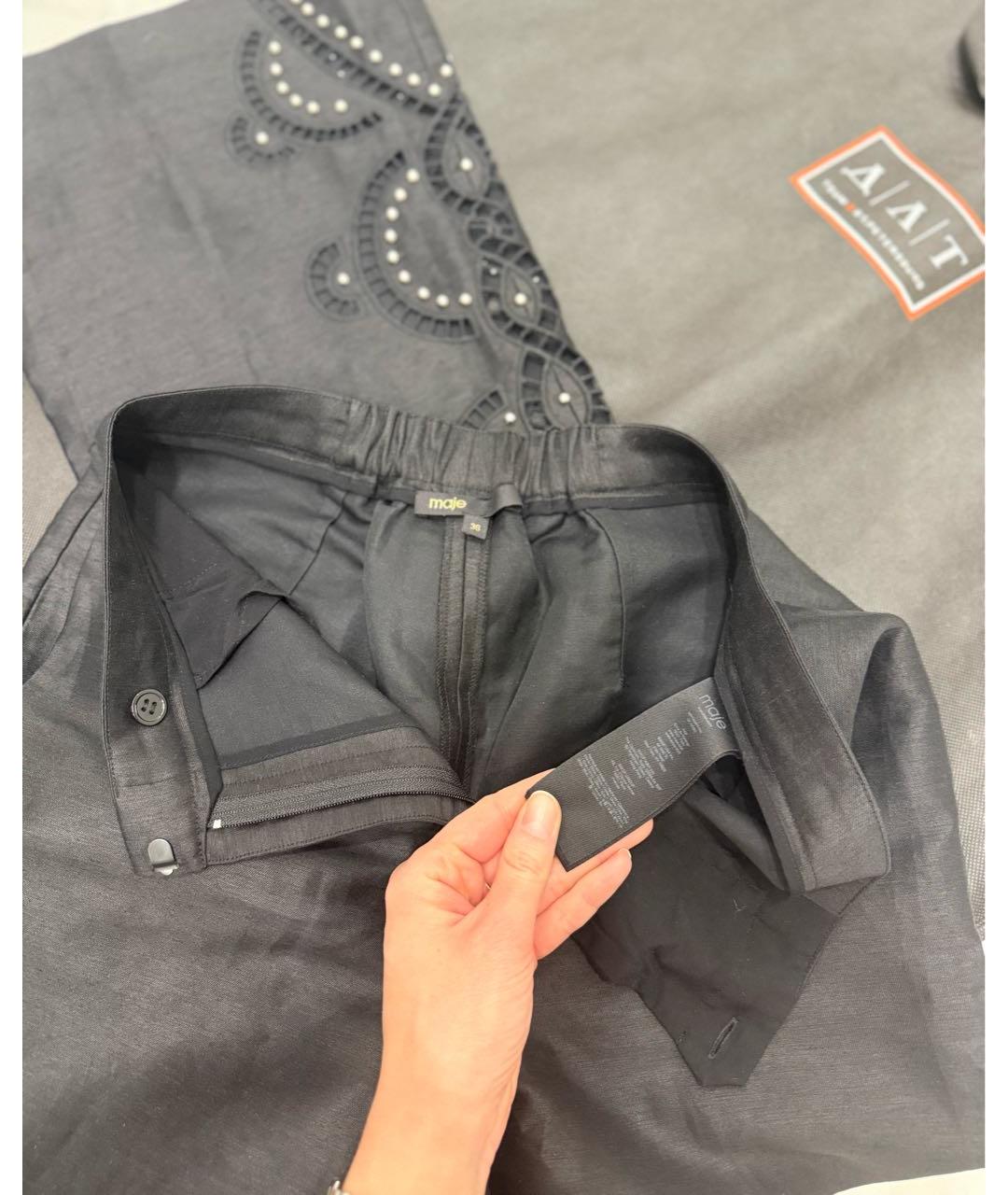 MAJE Черный льняной костюм с брюками, фото 6