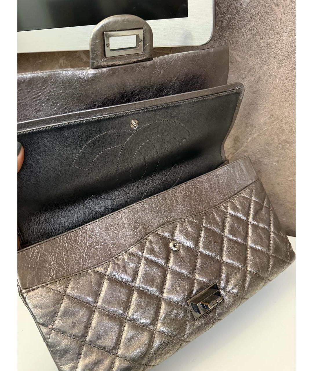CHANEL Серебряная кожаная сумка через плечо, фото 6