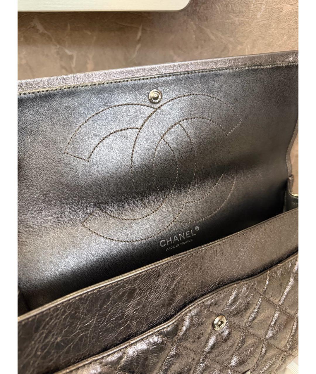 CHANEL Серебряная кожаная сумка через плечо, фото 5