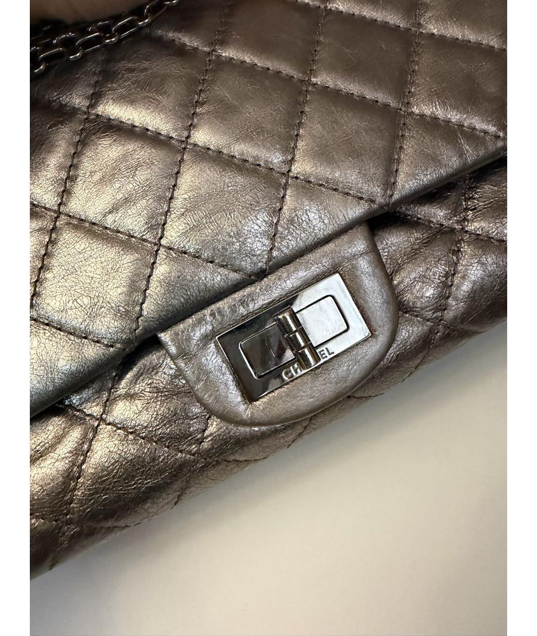 CHANEL Серебряная кожаная сумка через плечо, фото 2