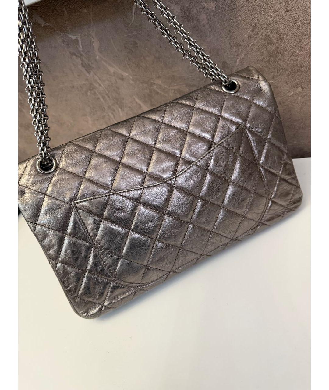 CHANEL Серебряная кожаная сумка через плечо, фото 3