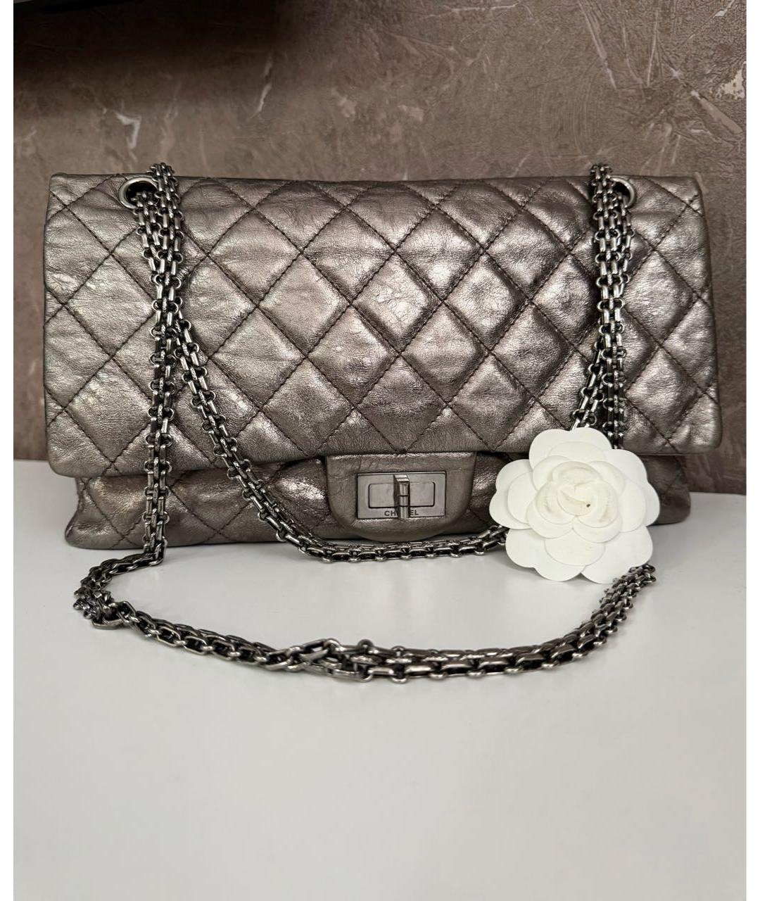 CHANEL Серебряная кожаная сумка через плечо, фото 8