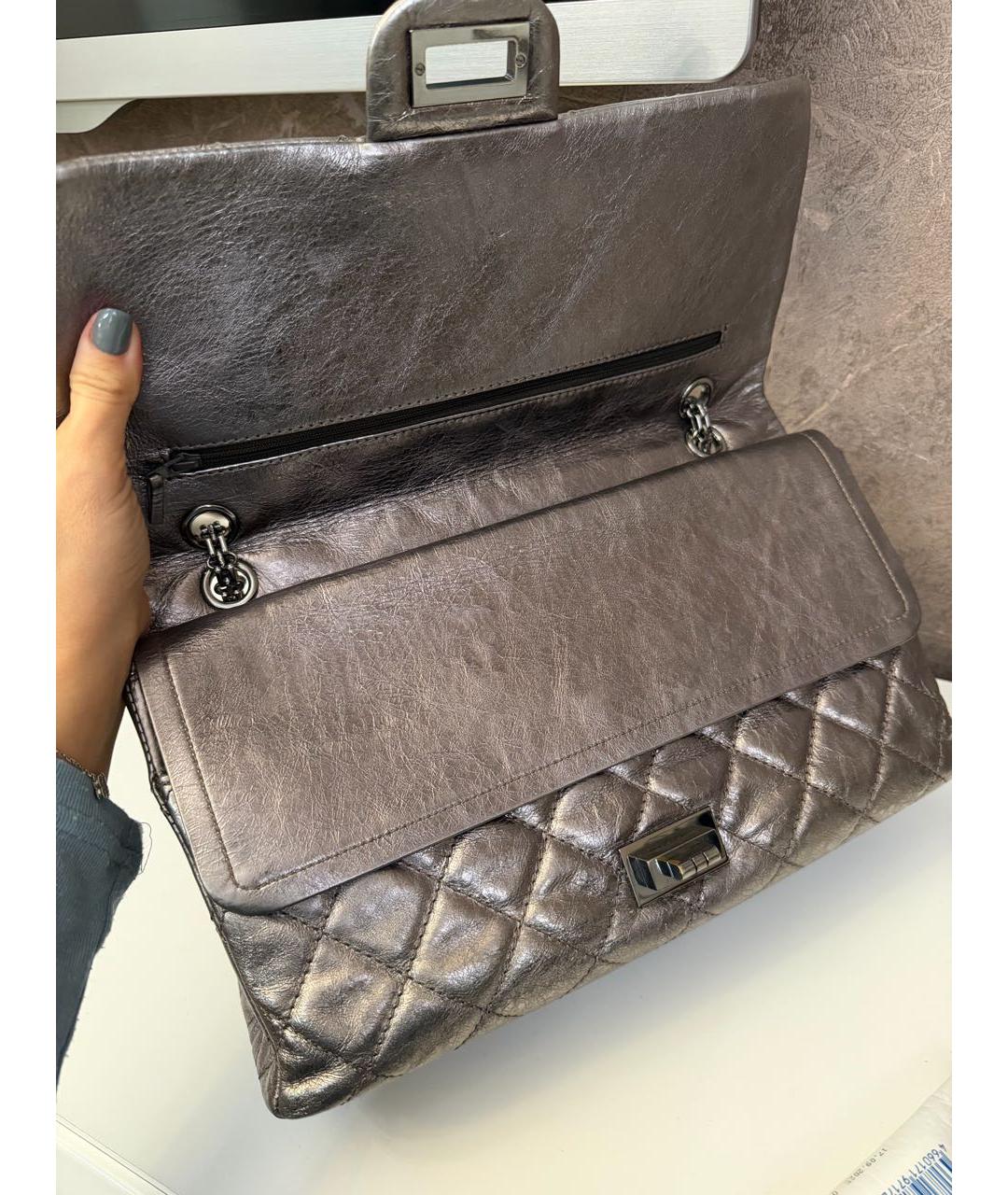 CHANEL Серебряная кожаная сумка через плечо, фото 4