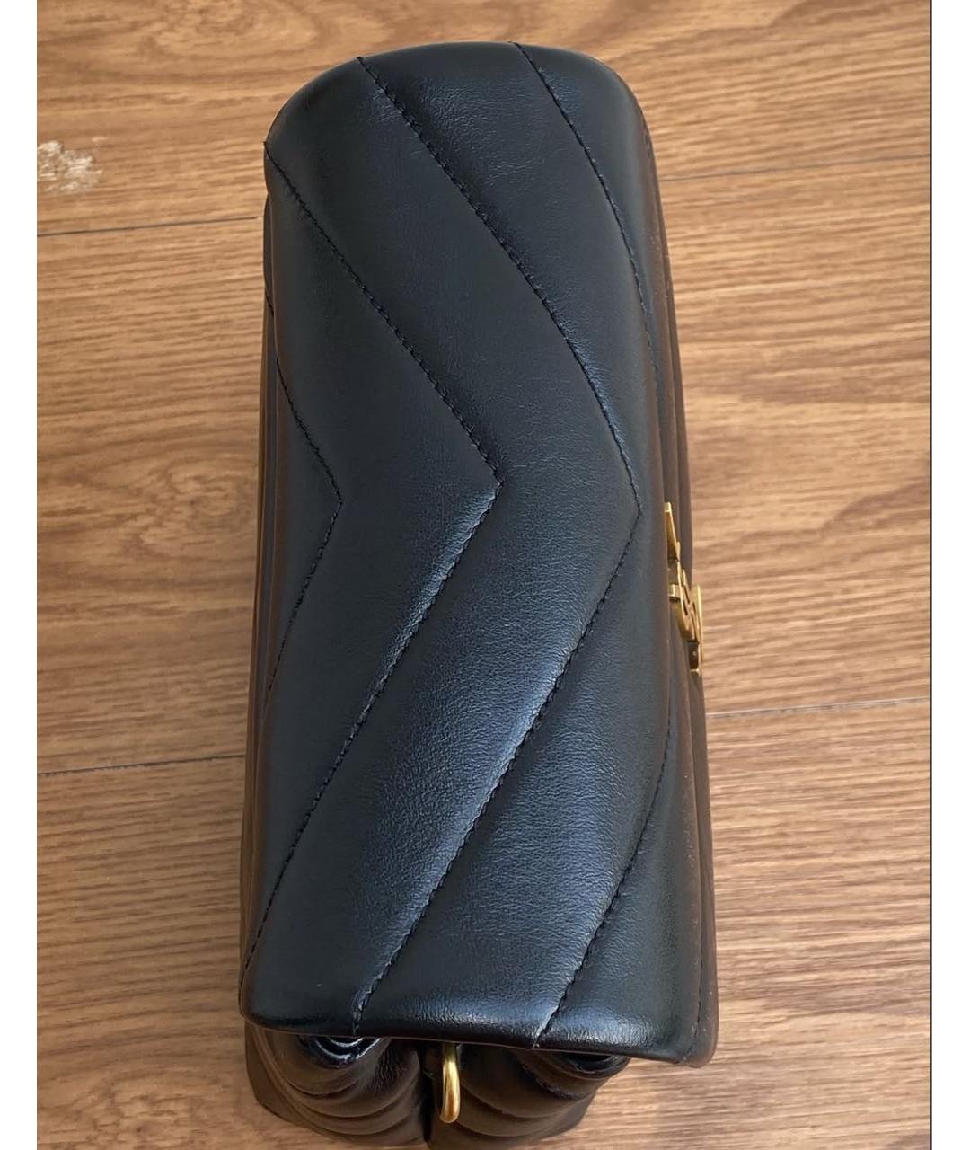 SAINT LAURENT Черная кожаная сумка через плечо, фото 4