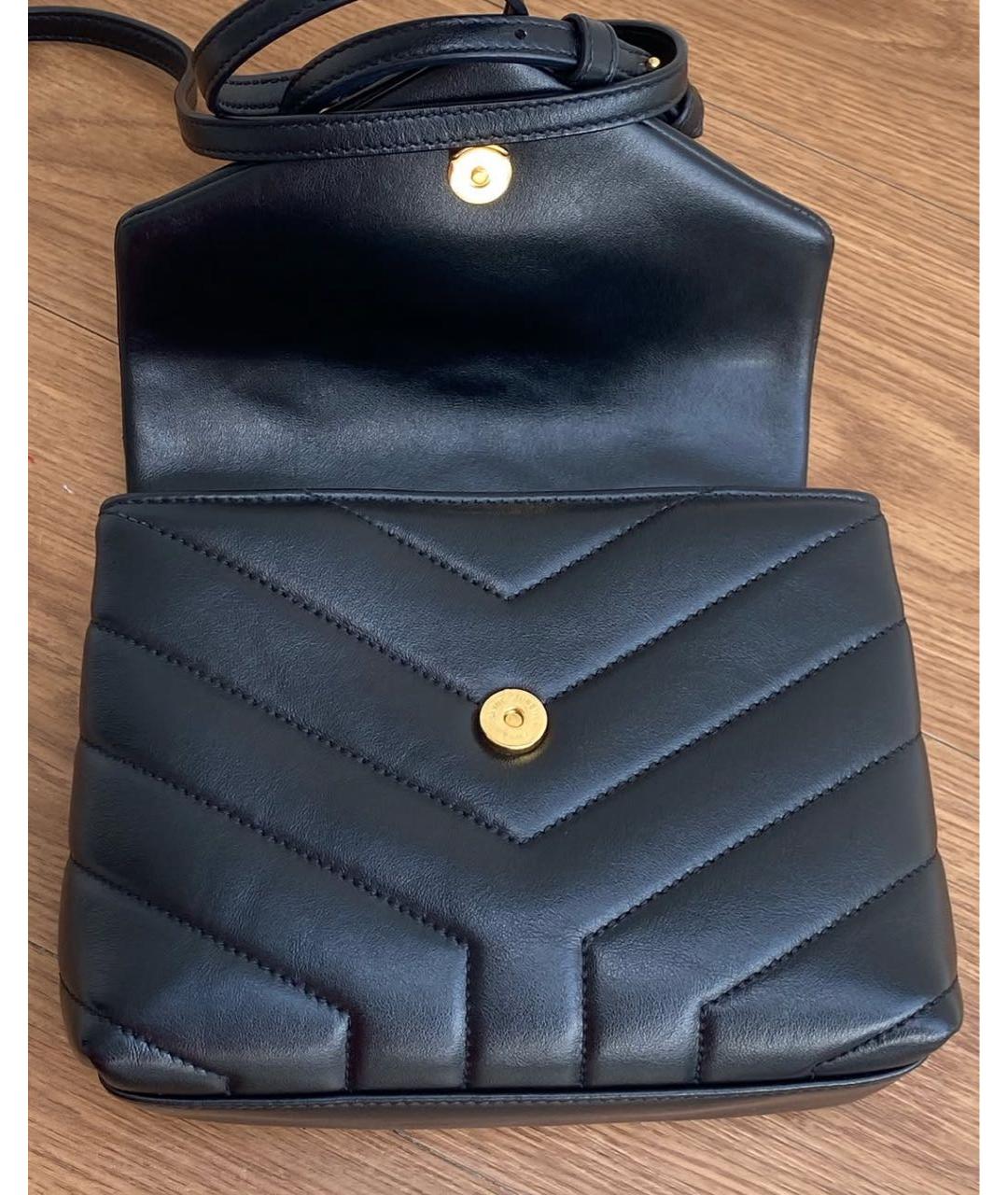 SAINT LAURENT Черная кожаная сумка через плечо, фото 3