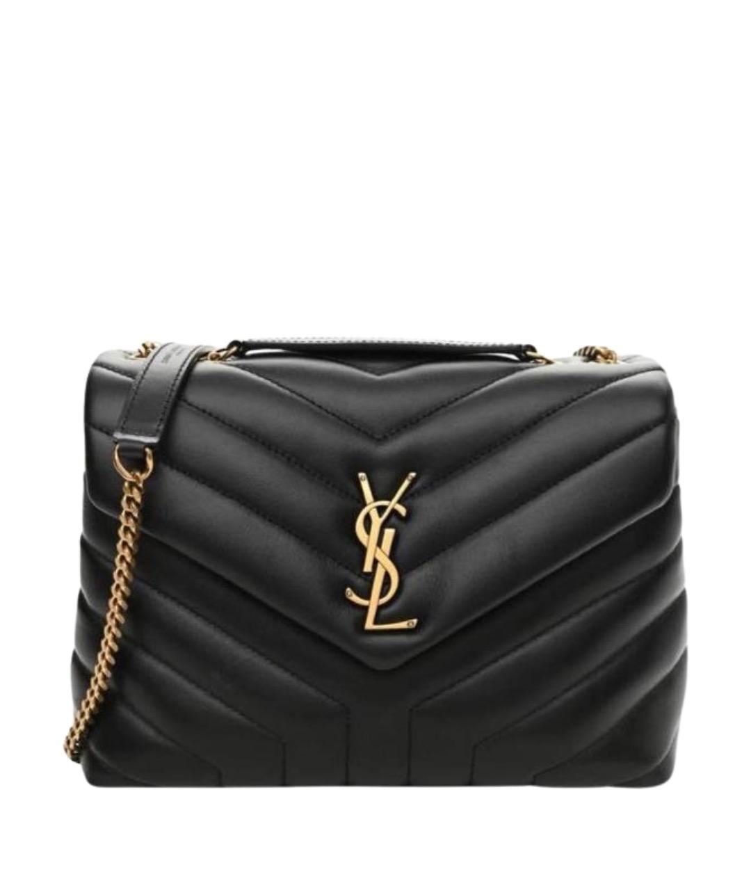 SAINT LAURENT Черная кожаная сумка через плечо, фото 1