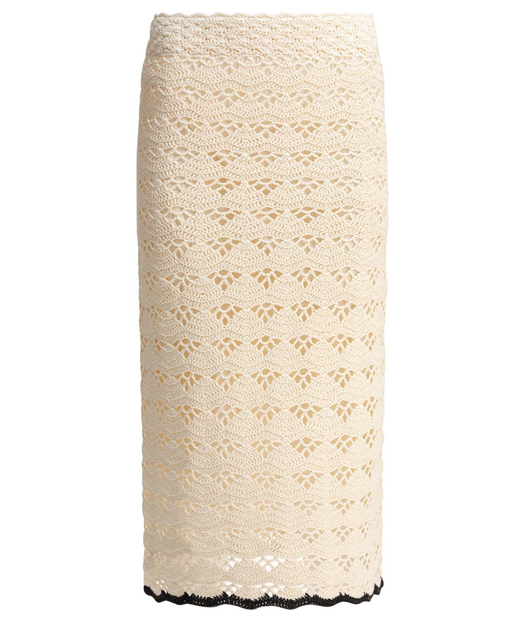 ZIMMERMANN Бежевая хлопковая юбка миди, фото 1