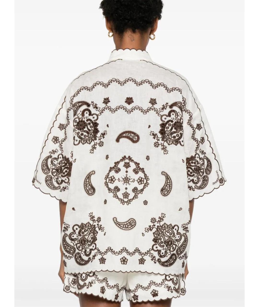 ZIMMERMANN Белая льняная рубашка, фото 4