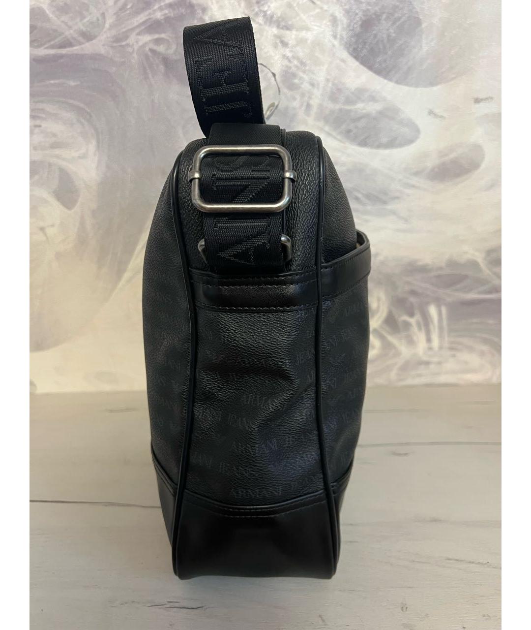 ARMANI JEANS Черная сумка на плечо из искусственной кожи, фото 5