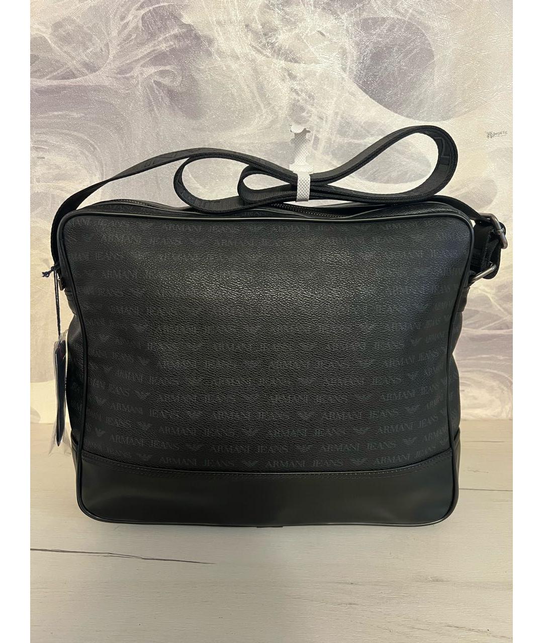 ARMANI JEANS Черная сумка на плечо из искусственной кожи, фото 2