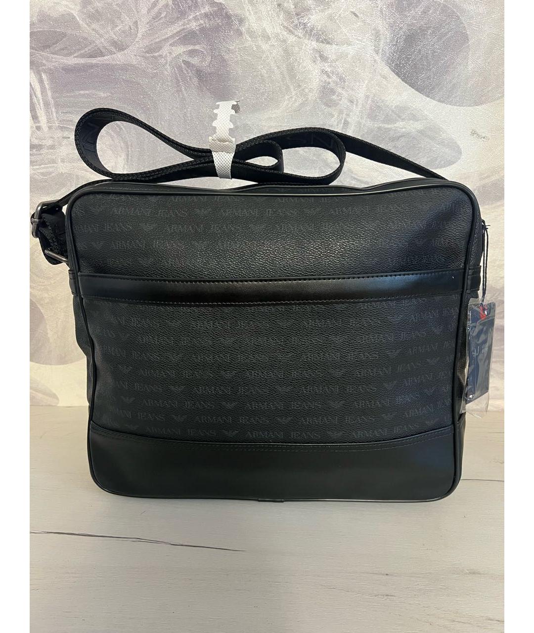 ARMANI JEANS Черная сумка на плечо из искусственной кожи, фото 9