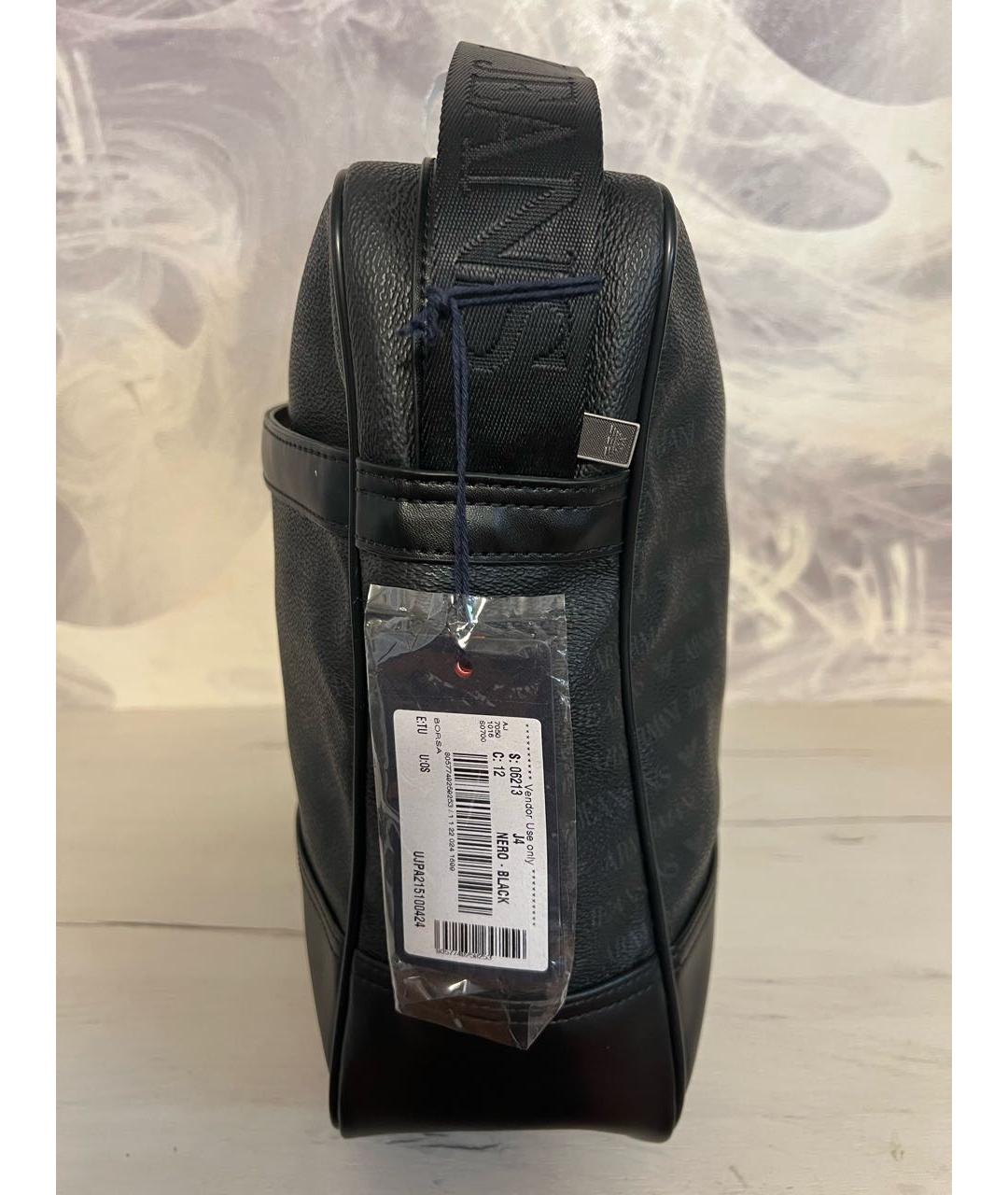 ARMANI JEANS Черная сумка на плечо из искусственной кожи, фото 3