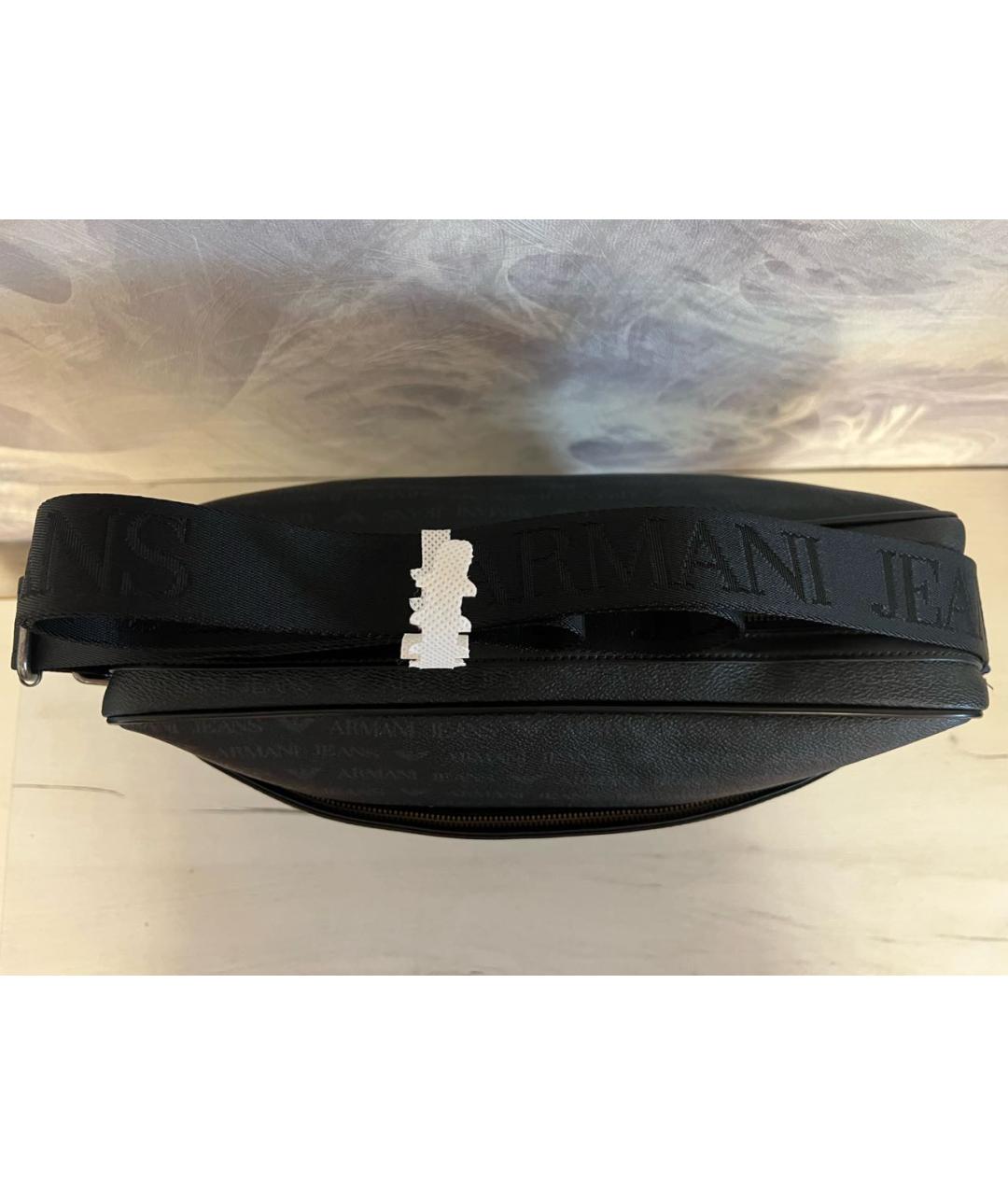 ARMANI JEANS Черная сумка на плечо из искусственной кожи, фото 4
