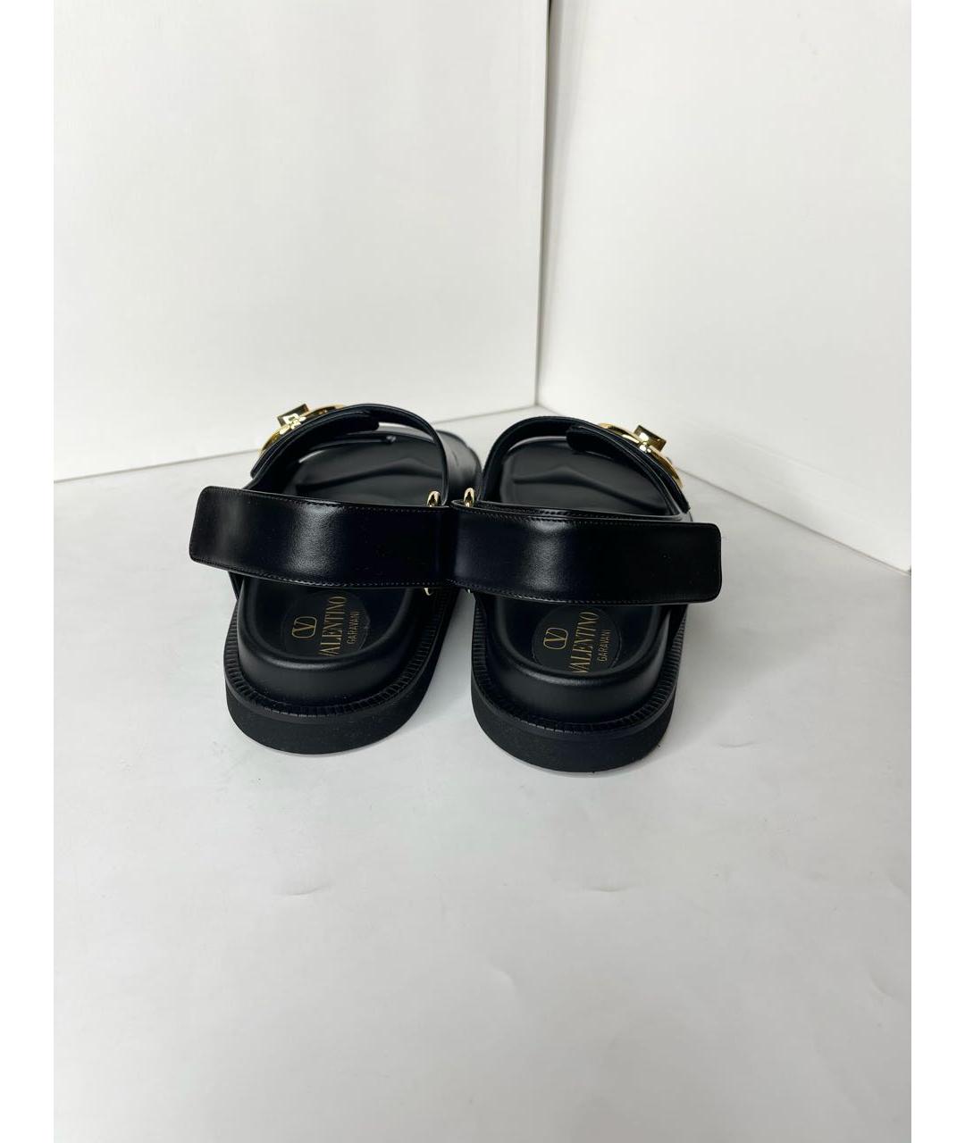 VALENTINO Черные кожаные сандалии, фото 5