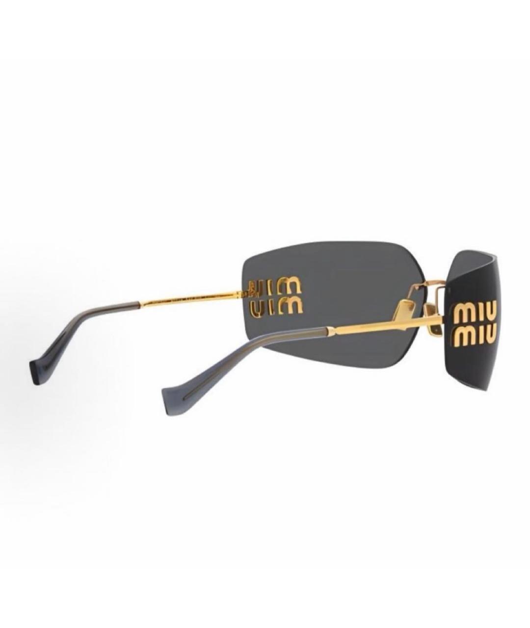MIU MIU Черные металлические солнцезащитные очки, фото 2