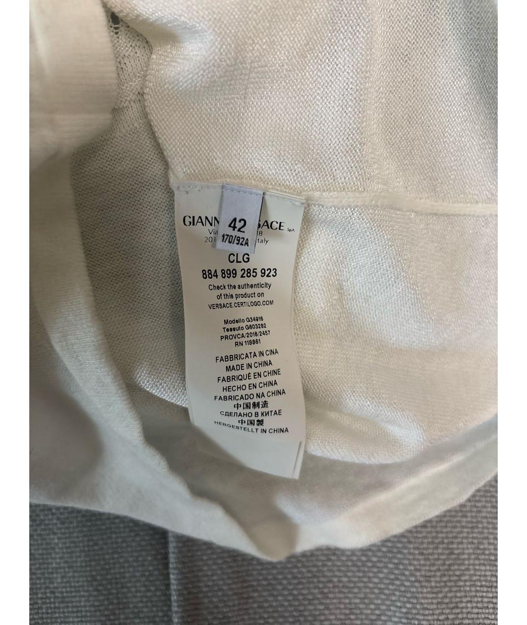 VERSACE COLLECTION Белый хлопковый джемпер / свитер, фото 5