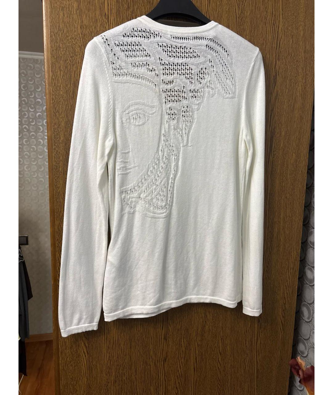 VERSACE COLLECTION Белый хлопковый джемпер / свитер, фото 2