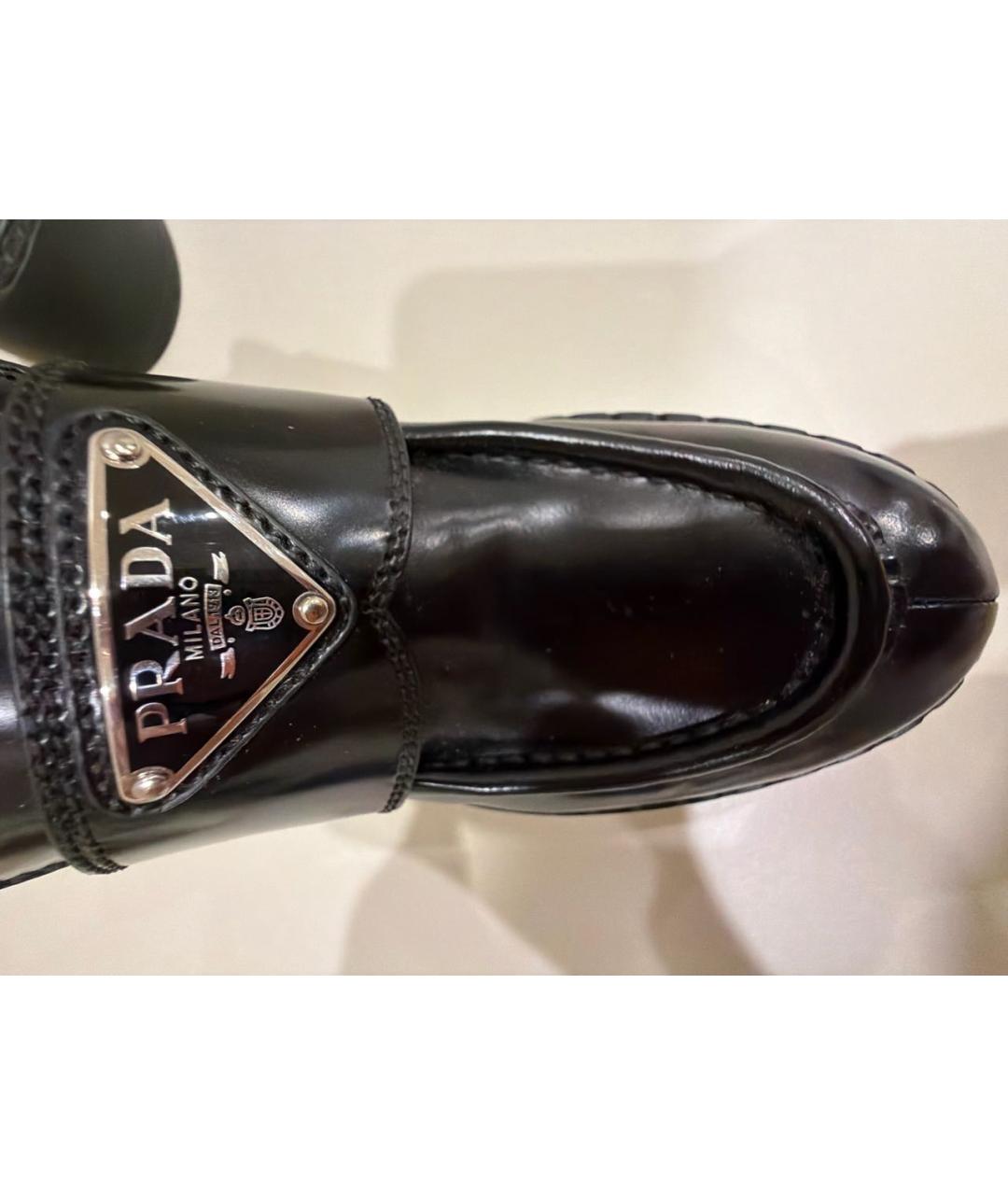 PRADA Черные кожаные лоферы, фото 5