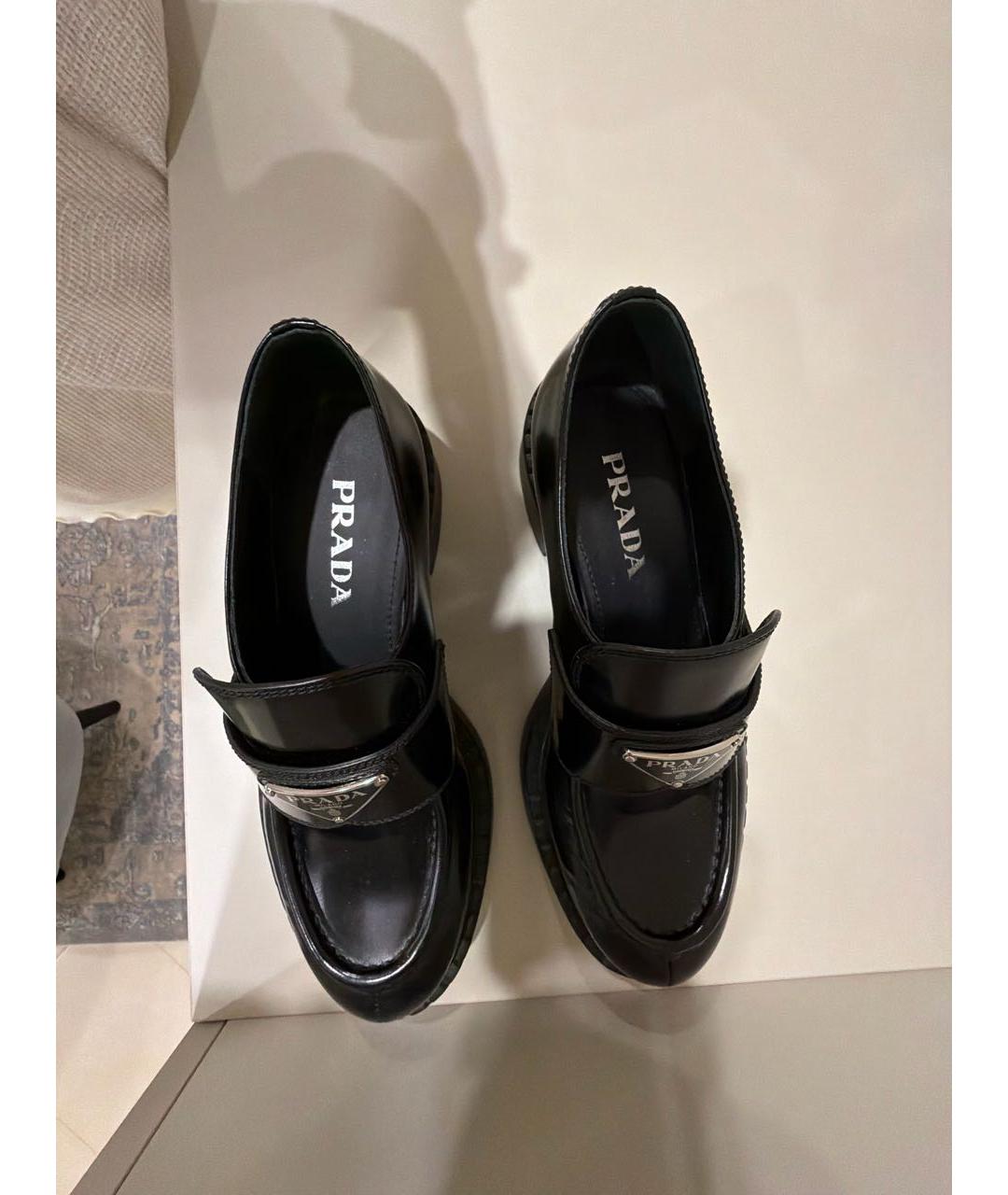 PRADA Черные кожаные лоферы, фото 3