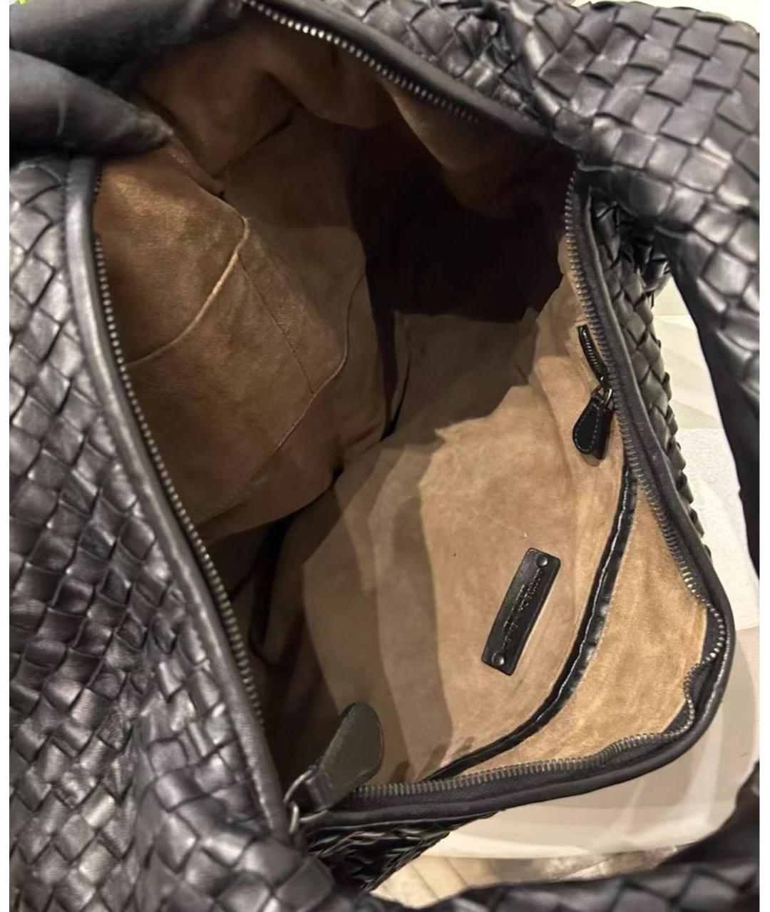 BOTTEGA VENETA Черная кожаная сумка через плечо, фото 4