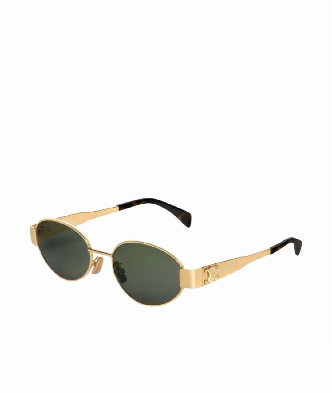 CELINE Золотые металлические солнцезащитные очки, фото 1