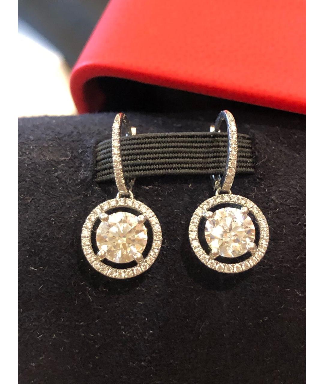 DE BEERS Белые платиновые серьги, фото 8