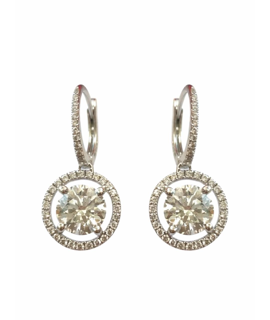 DE BEERS Белые платиновые серьги, фото 1