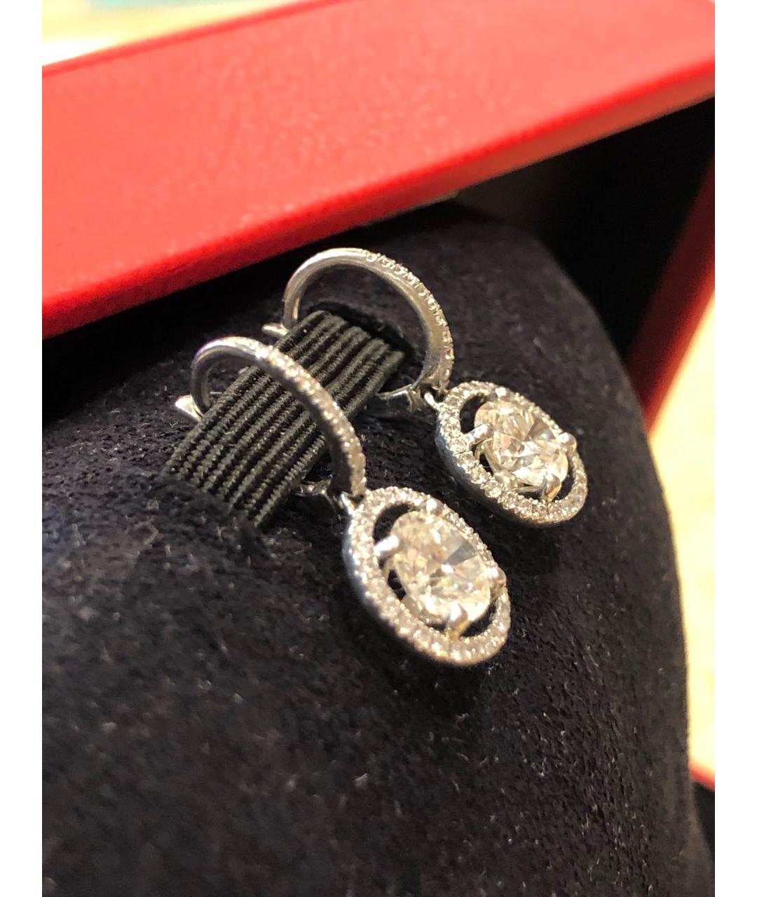 DE BEERS Белые платиновые серьги, фото 4