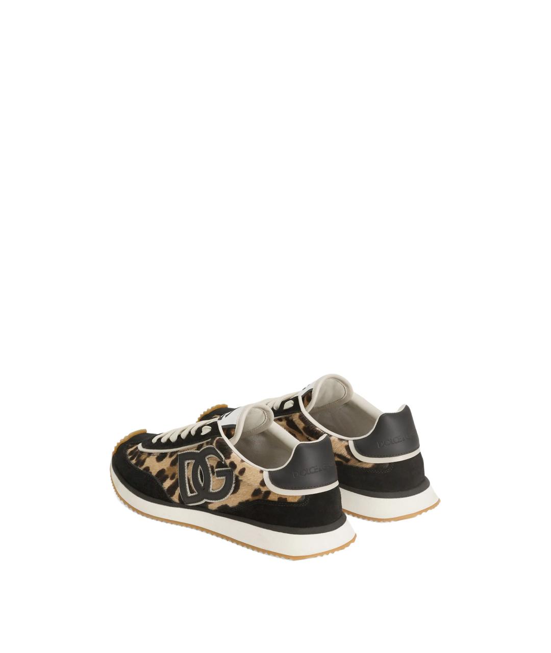 DOLCE&GABBANA Черные кожаные кроссовки, фото 3