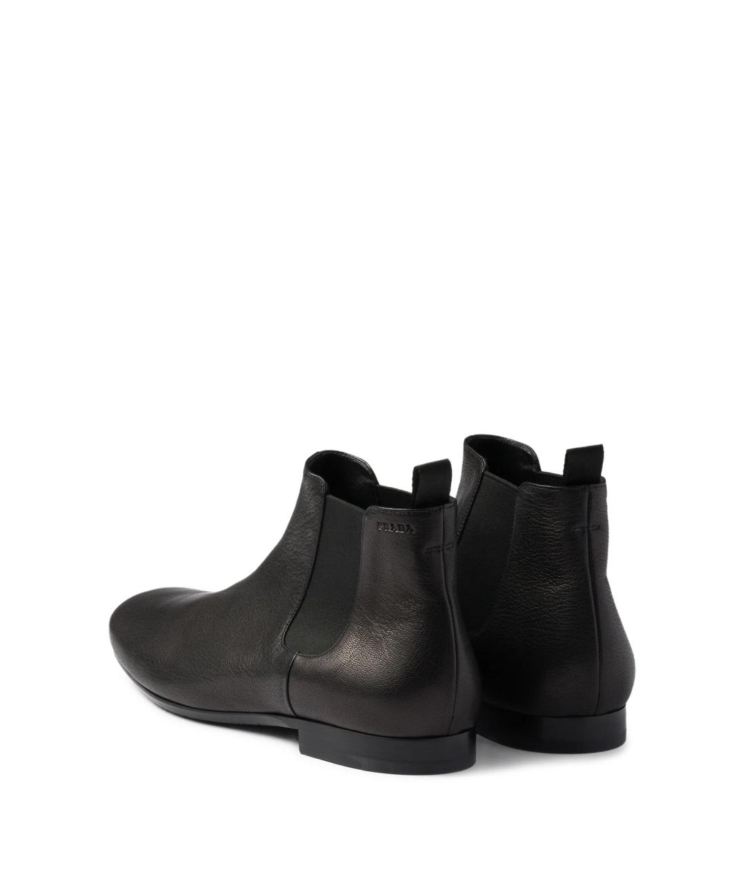 PRADA Черные кожаные высокие ботинки, фото 3