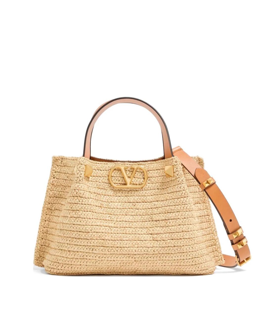 VALENTINO Бежевая пелетеная сумка через плечо, фото 1