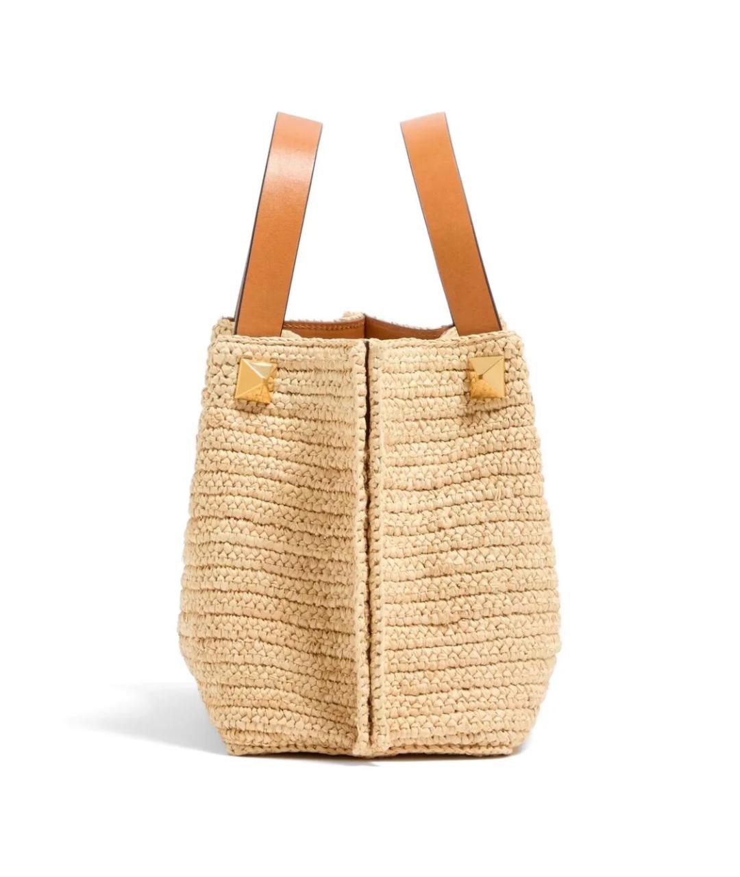 VALENTINO Бежевая пелетеная сумка через плечо, фото 5