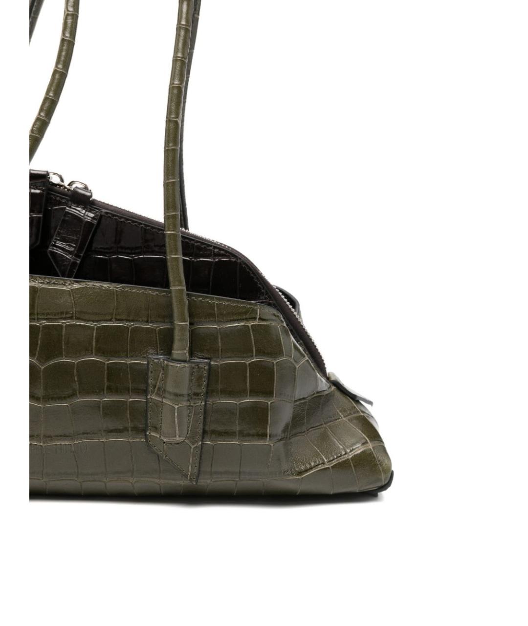 THE ATTICO Зеленая кожаная сумка с короткими ручками, фото 3