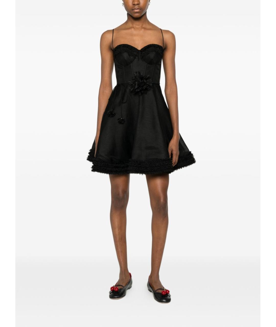 ZIMMERMANN Черное льняное повседневное платье, фото 5