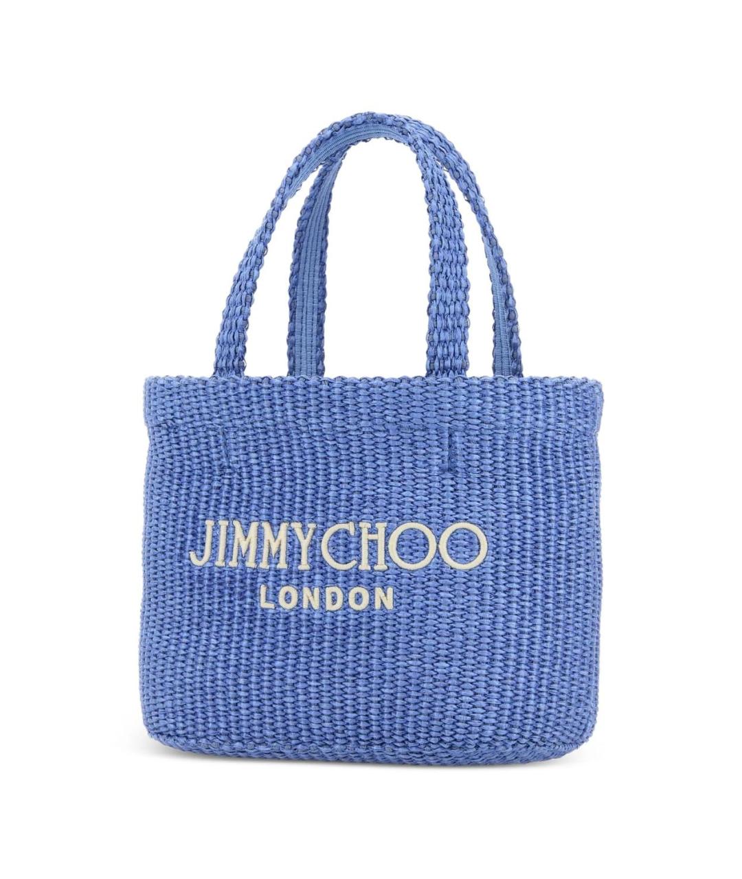 JIMMY CHOO Синяя пелетеная сумка тоут, фото 2