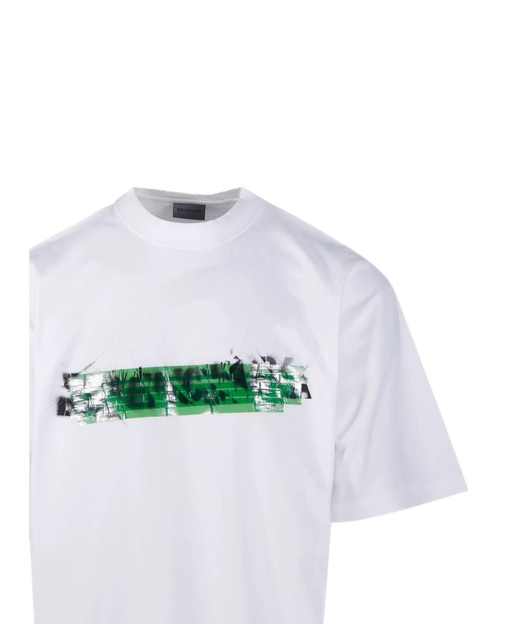 BALENCIAGA Белая хлопковая футболка, фото 3