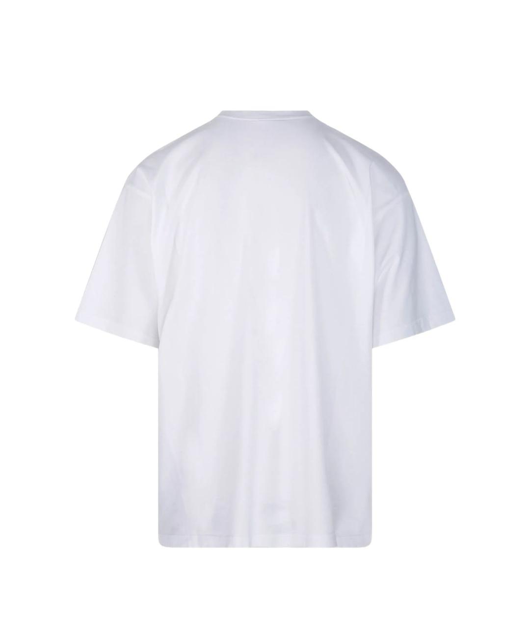 BALENCIAGA Белая хлопковая футболка, фото 4
