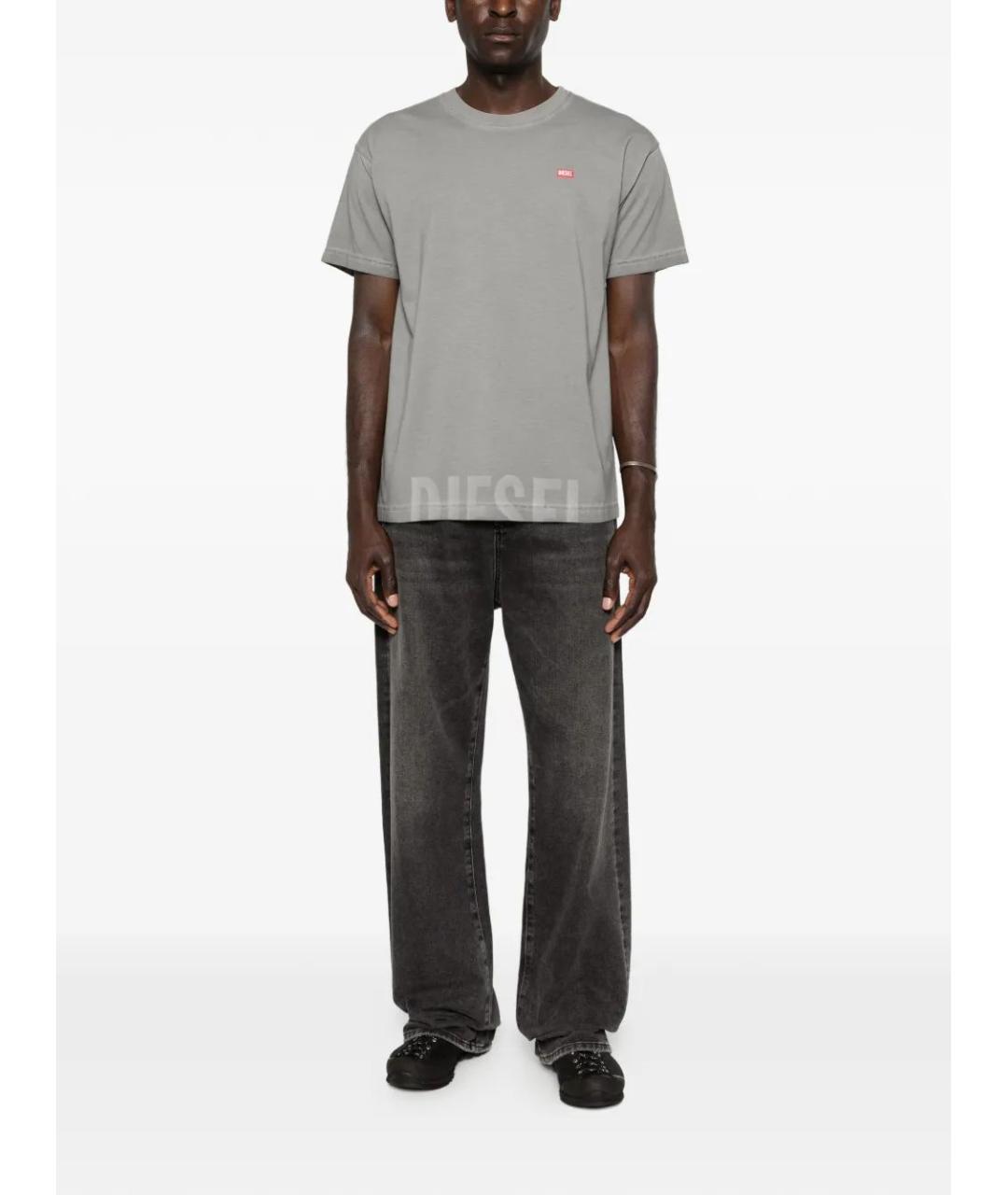 DIESEL Серая хлопковая футболка, фото 2