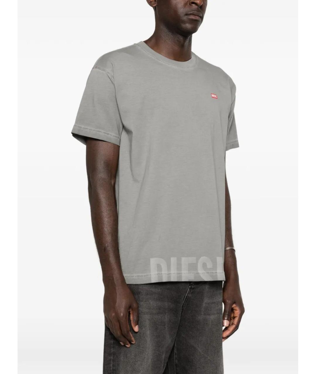DIESEL Серая хлопковая футболка, фото 3