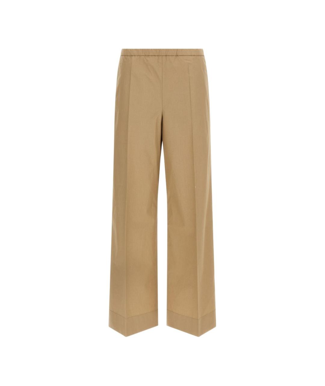 MONCLER Бежевые хлопковые прямые брюки, фото 1
