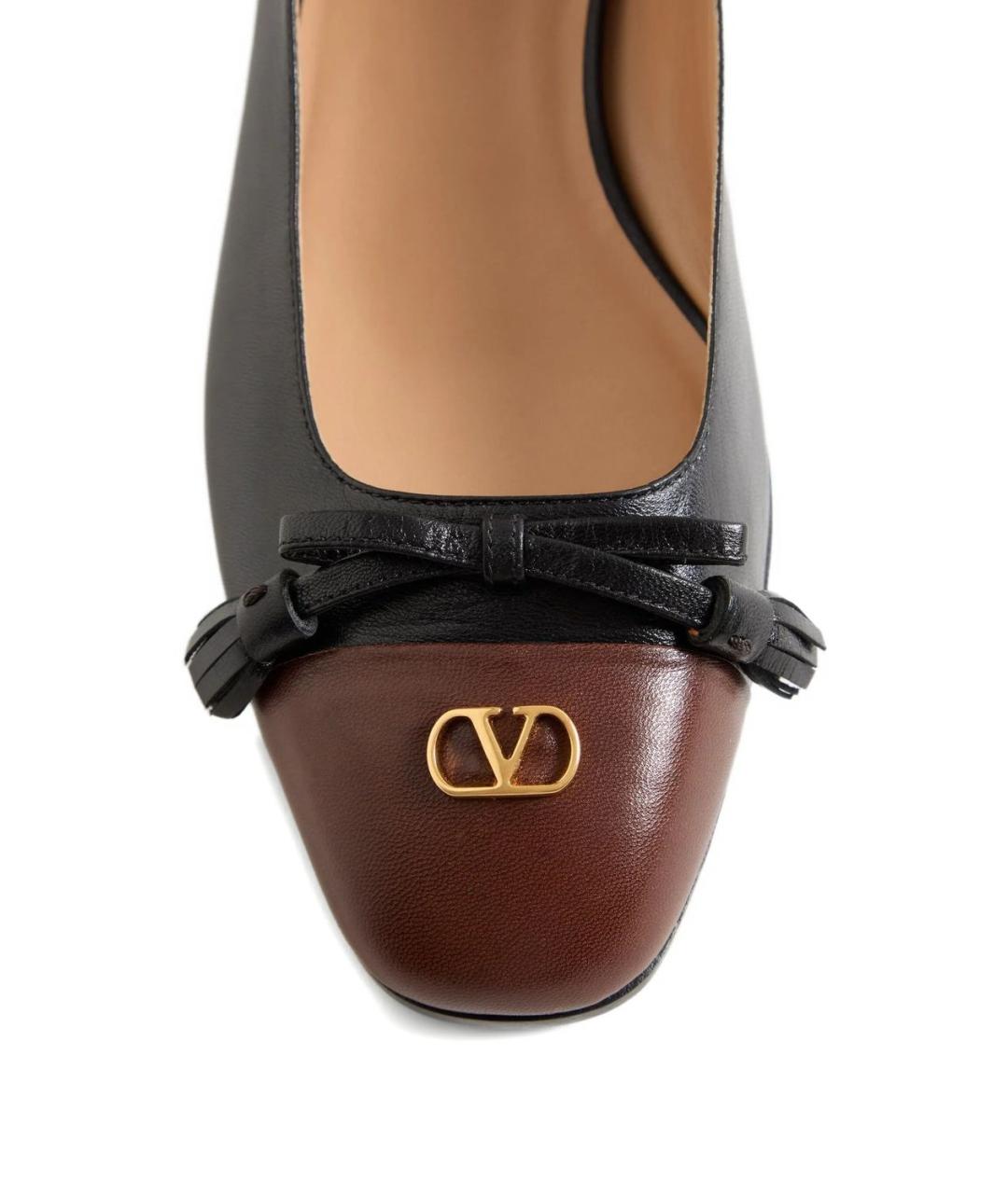 VALENTINO Черные кожаные балетки, фото 5