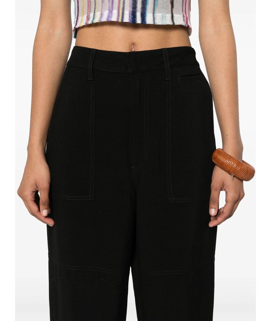 LOEWE Черные вискозные прямые брюки, фото 2