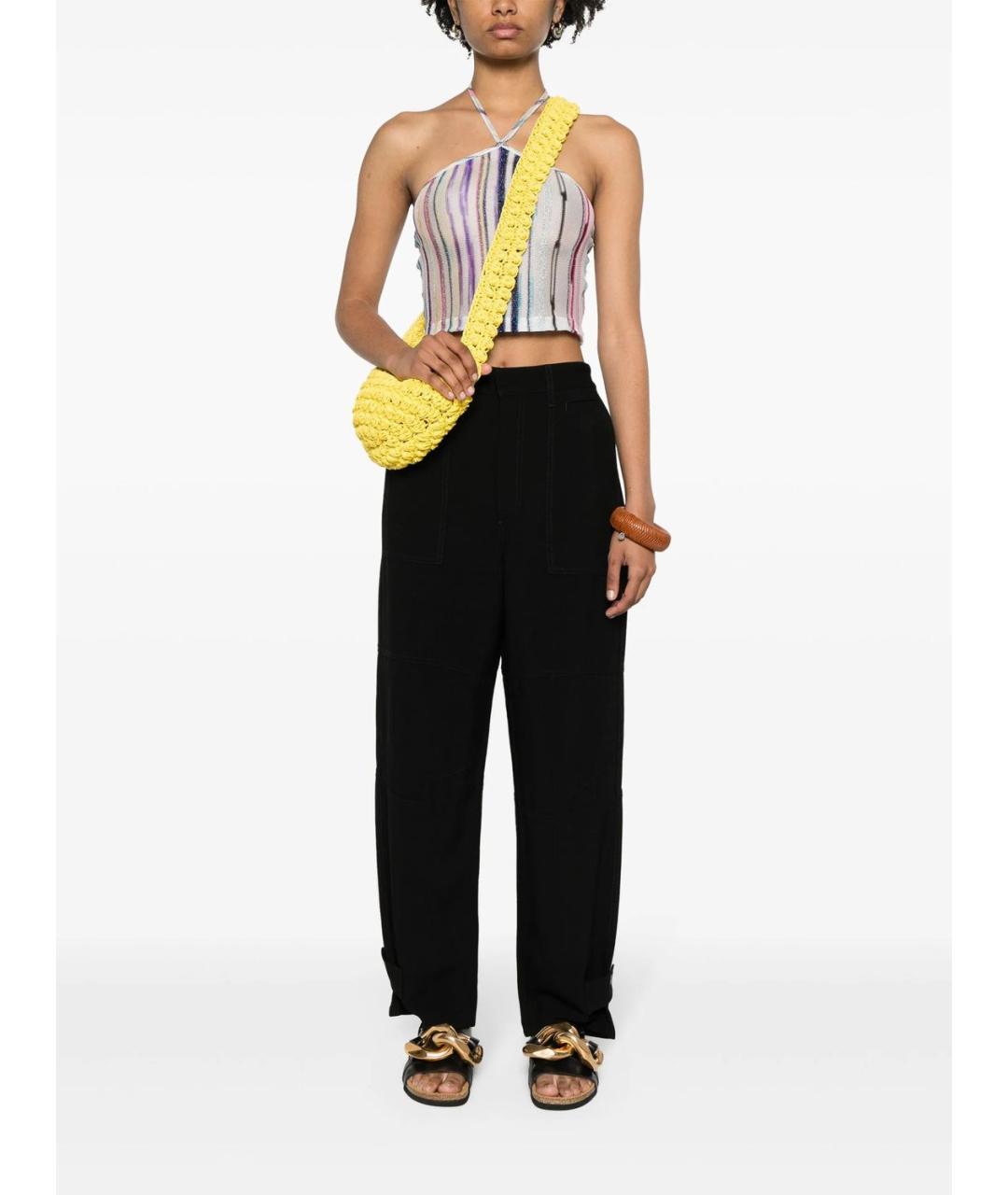 LOEWE Черные вискозные прямые брюки, фото 4