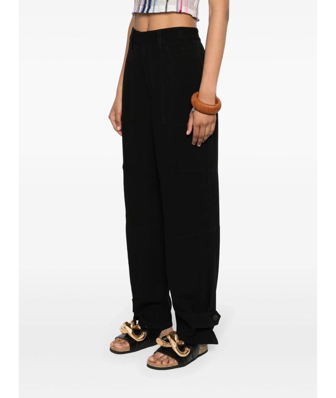 LOEWE Черные вискозные прямые брюки, фото 5