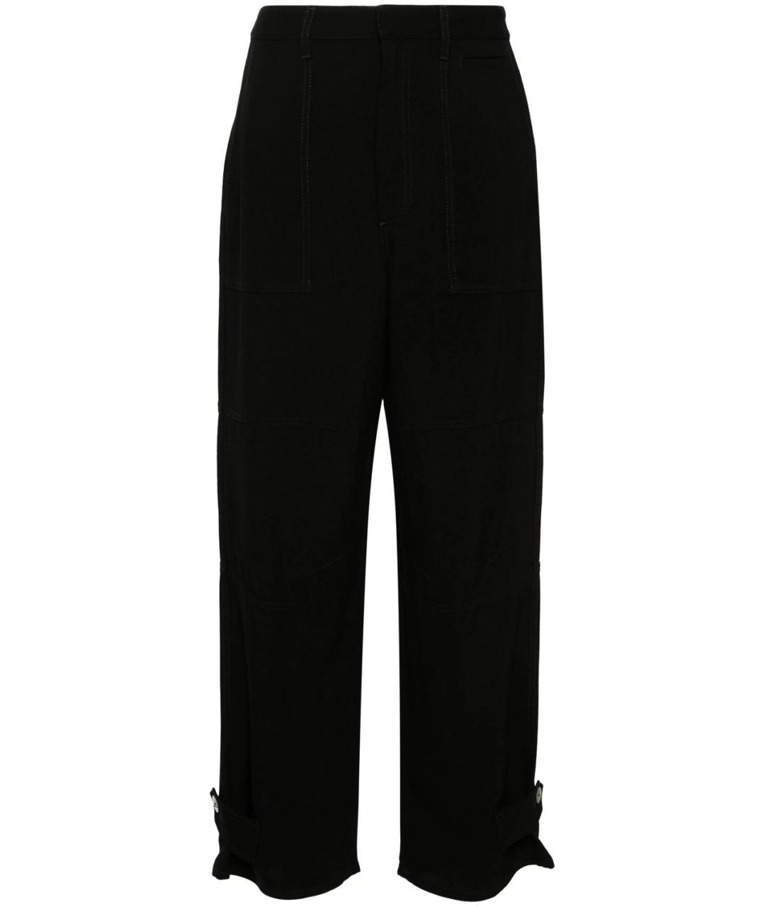 LOEWE Черные вискозные прямые брюки, фото 1