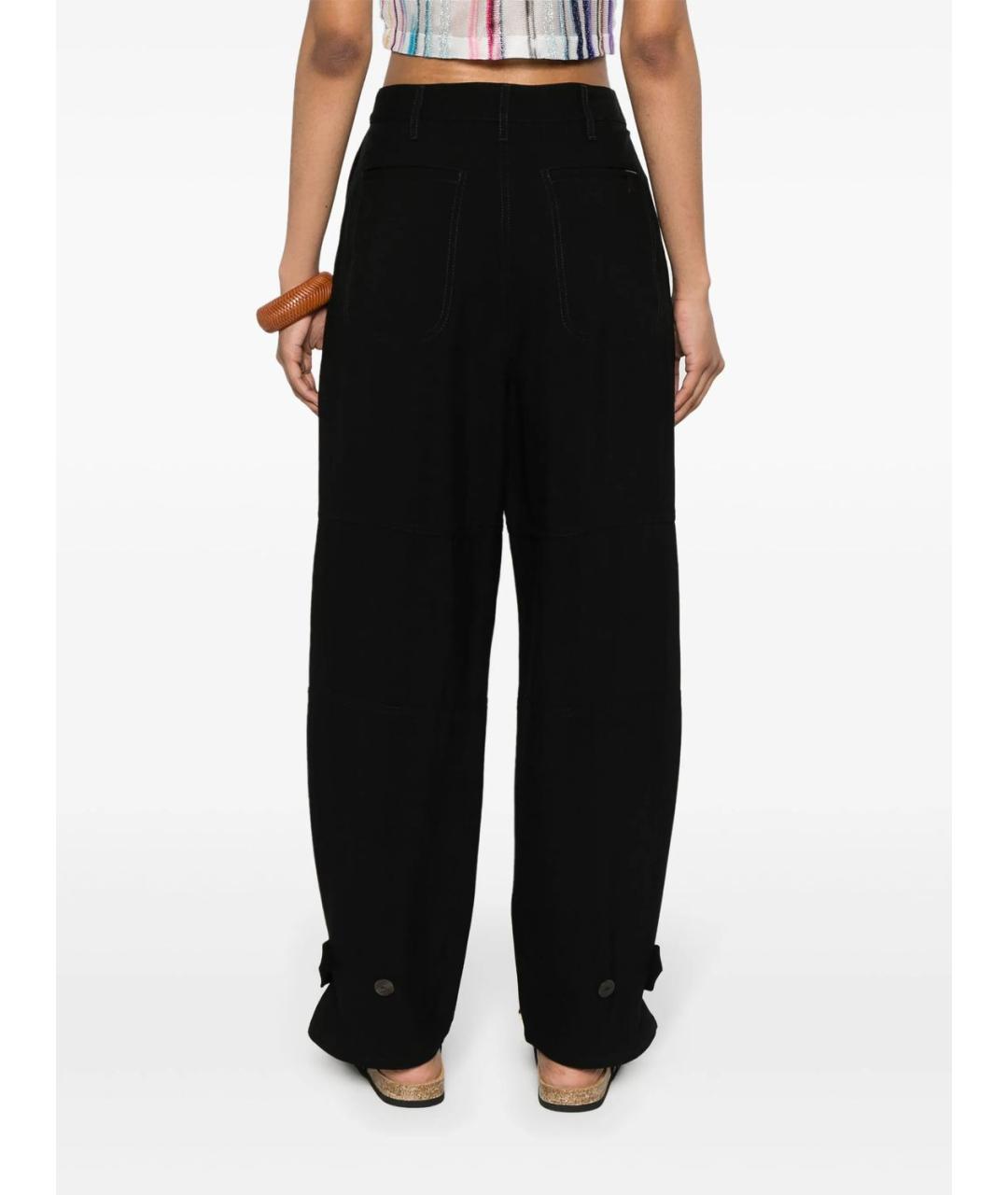LOEWE Черные вискозные прямые брюки, фото 3