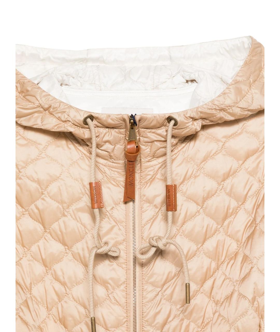 MONCLER Бежевая полиамидовая куртка, фото 2